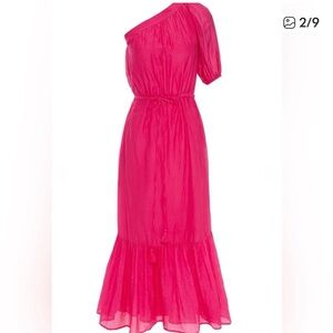 Vanessa Bruno Pink Midi Dress one shoulder with Ruffle CLEARANCE DEAL